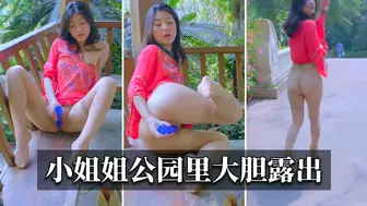 【户外露出】小姐姐日间公园里大胆露出-观景亭