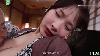 π1124 光头对巨乳，派友撸到吐